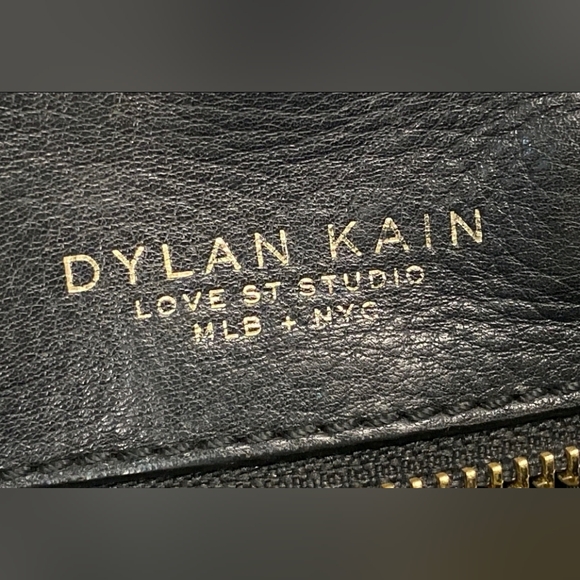 Dylan Kain Romy Black Leather Mini Backpack with Gold Accents